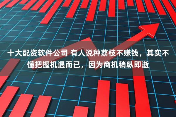 十大配资软件公司 有人说种荔枝不赚钱，其实不懂把握机遇而已，因为商机稍纵即逝