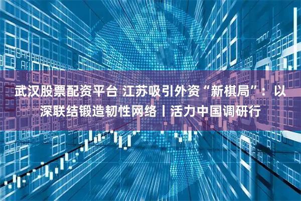 武汉股票配资平台 江苏吸引外资“新棋局”:以深联结锻造韧性网络丨活力中国调研行